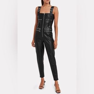 WeWoreWhat Vegan Leather Moto Jumpsuit